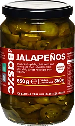Jalapenos skivade 650g ICA Basic