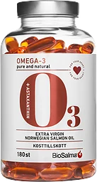 Omega 3 pure and natural laxolja 180-p BioSalma