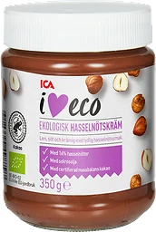 Hasselnötskräm Solrosolja 350g ICA I love eco