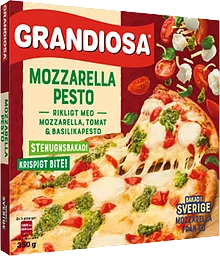 Pizza Stenugnsbakad X-tra Allt Mozzarella & Pesto 350g Grandiosa