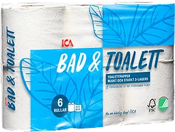 Toalettpapper 6-p Miljömärkt ICA