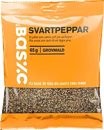 Svartpeppar grovmalen 65g ICA Basic
