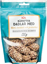 Dadlar mörk choklad jordnötter 130g Klass 1 ICA