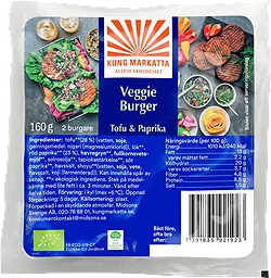 Burgare Vego Tofu/Paprika 160g Kung Markatta