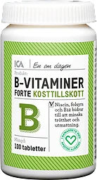 B-Vitaminer Forte Kosttillskott 100st ICA Hjärtat