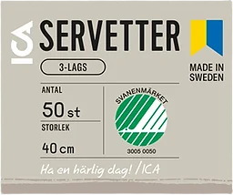 Servett Grå 40cm 50-p ICA