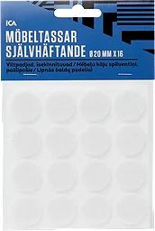 Möbeltassar självhäftande Vita 20mm 16p ICA