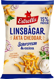 Linsbågar Cheddar Sourcream & Onion 125g Estrella