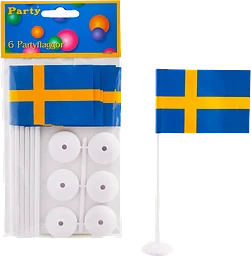 Bordsflagga med fot 8cm 6-p