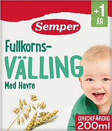 Fullkornsvälling med havre Drickfärdig Från 1år 200ml Semper
