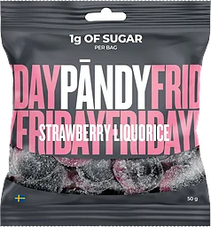 Godis Strawberry Liquorice 50g Pändy
