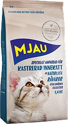 Kattmat Kyckling för kastrerad innekatt 1,4kg Mjau