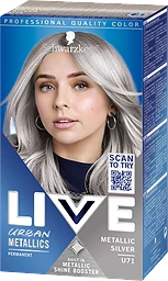 Live U71 Metallic Silver Permanent Hårfärg