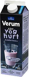 Lättyoghurt Blåbär Vanilj 0,5% Laktosfri 1000g Verum®