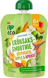 Grönsakssmoothie Sötpotatis, äpple & aprikos 6+mån 90g ICA I love eco