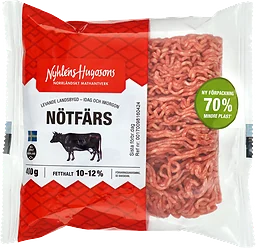 Nötfärs Fetthalt 10-12% 400g Nyhléns Hugosons