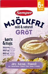 Havregröt Naturell Mjölkfri Från 6m 400g Semper