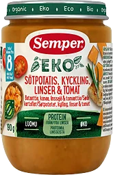 Barnmat Sötpotatis Kyckling Linser 8m Ekologisk