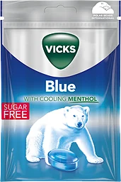 Halstablett Blue Extra Strong sockerfri 72g Vicks