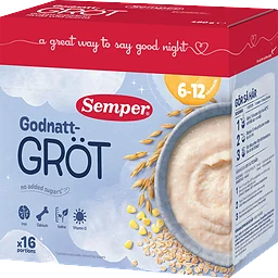 Godnattgröt naturell 6m 16p 480g Semper