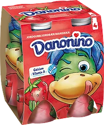 Drickyoghurt Dino Jordgubb 1,6% 4-pack