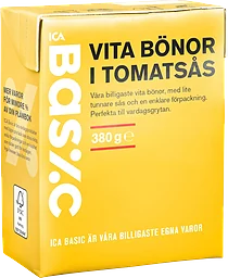 Vita bönor i tomatsås 380g ICA Basic