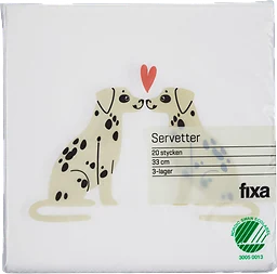 Servett Hund 33cm 33cm