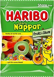Godis Stora Nappar Frukt & Skum 170g Haribo
