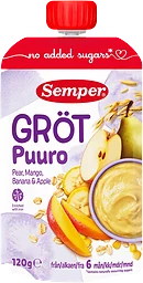 Gröt med päron, mango, banan & äpple 6m 120g Semper