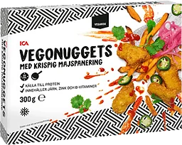Vegonuggets med krispig majspanering 300g ICA