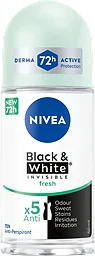 Deodorant Roll On72h Black & White Invisible Fresh 50ml Nivea