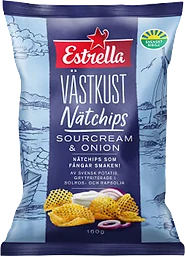 Västkust Nätchips Sourcream & Onion160g Estrella