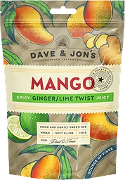 Torkad Mango Ginger/Lime 100g Dave & Jon's