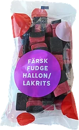 Fudge Hallon & Lakrits ca215g Finsk Lakrits