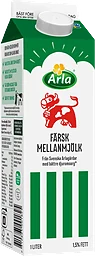 Färsk mellanmjölk 1,5% 1l Arla Ko®