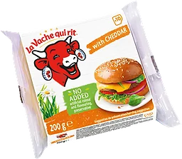 Hamburgerost Cheddar skivad 200g Den skrattande kon