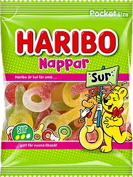 Godispåse Nappar Sura 80g Haribo