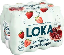 Kolsyrat Vatten Jordgubb & Granatäpple 33cl 12-p Loka