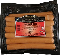 Sorunda Grill 65% Kötthalt 1kg Sorunda Korvfabrik