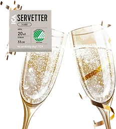 Servett 33cm skål guld 20-p ICA