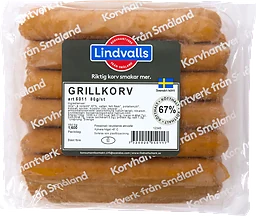 Grillkorv 67% Kötthalt 1,6kg Lindvalls