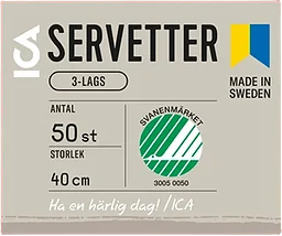 Servett 40cm Röd 50-p ICA