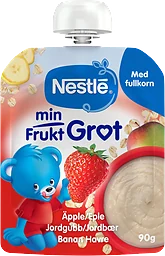 Barnmat Min Frukt gröt äpple, banan & jordgubb 6m 90g Nestle