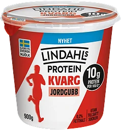 Proteinkvarg Jordgubb 0,2% 900g Lindahls