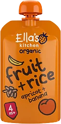 Fruktris med banan & aprikos Från 4m Ekologisk 120g Ellas Kitchen