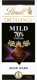 Chokladkaka EXCELLENCE Mild 70% Mörk Choklad 100g Lindt