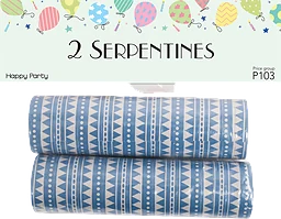 Serpentiner mönster/blå 2p