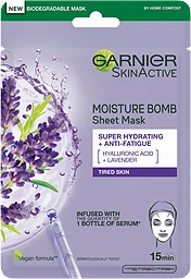 Ansiktsmask Moisture Bomb Lavender 1-p Garnier