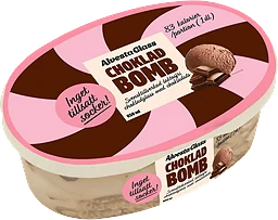 Glass Chokladbomb Inget Tillsatt Socker 850ml Alvestaglass