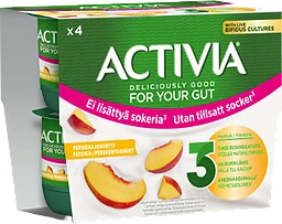 Yoghurt Persika utan tillsatt socker 4-p 125g Activia